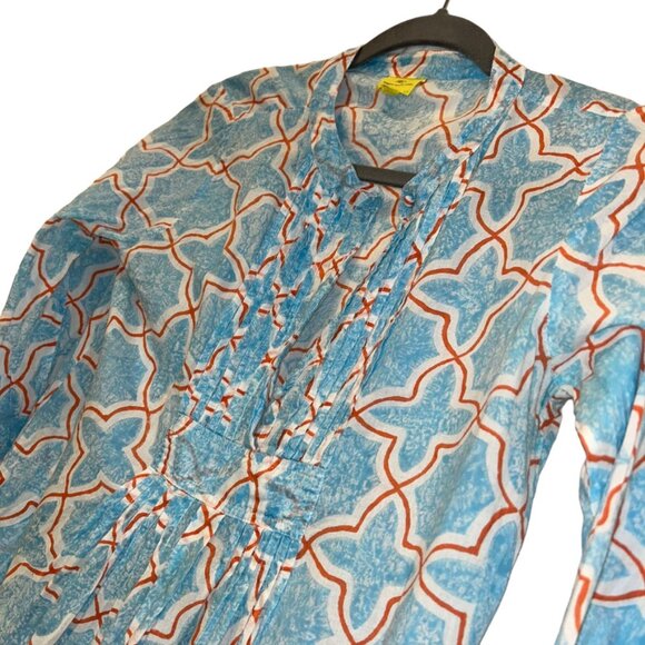 Roberta Roller Rabbit turquoise red Moroccan Tile Print cotton tunic dre… - Picture 5 of 6